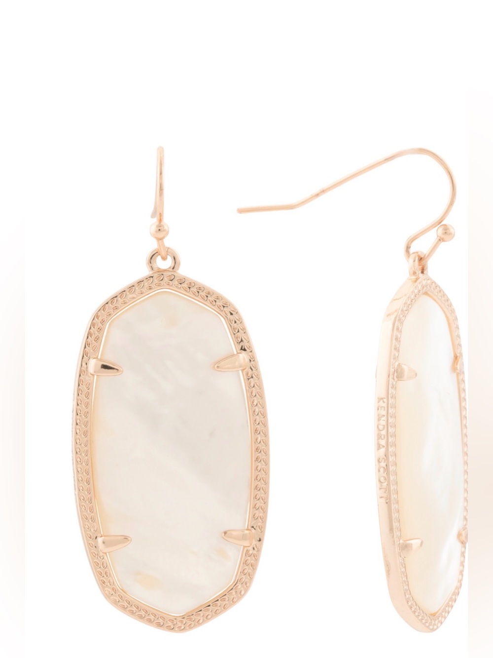 Kendra Scott Rose Gold and Mother-of-Pearl Drop Earrings